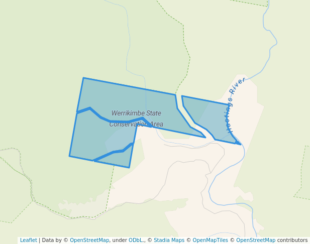 walking in Werrikimbe State Conservation Area map in Bago