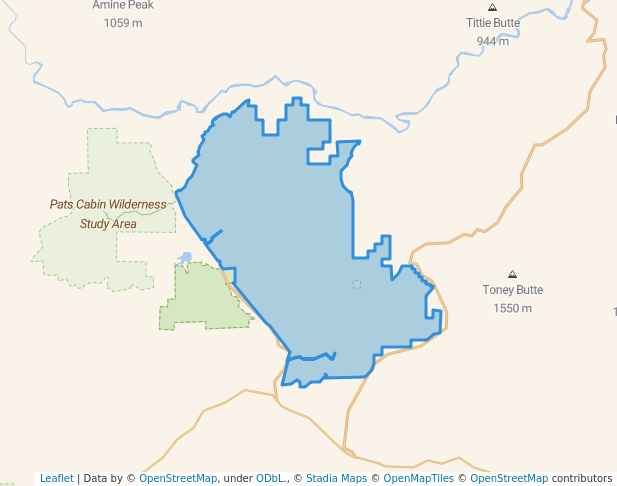 walking in Sutton Mountain Wilderness Study Area map in Mitchell
