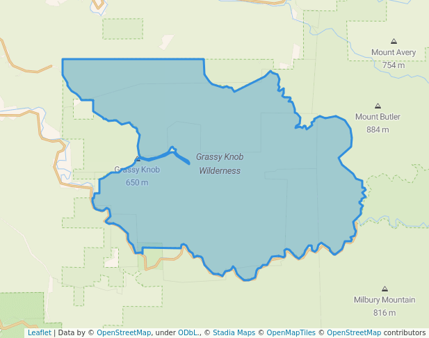 walking in Grassy Knob Wilderness map in Port Orford