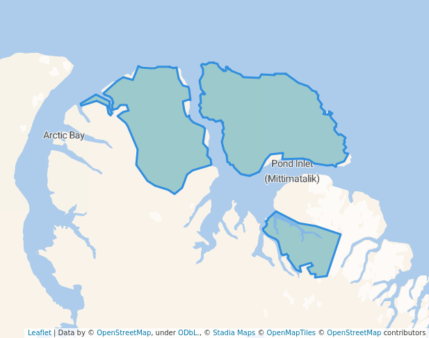 walking in Sirmilik National Park map in Pond Inlet