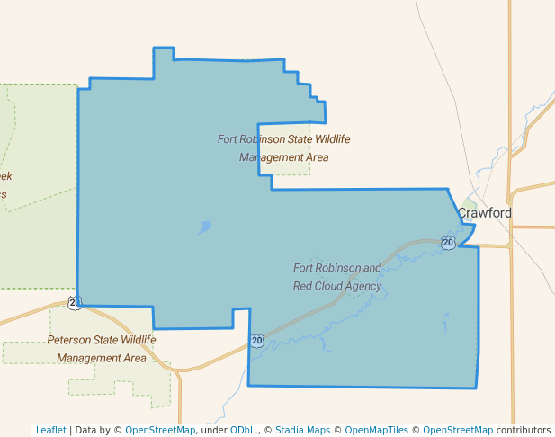 walking in Fort Robinson State Park map in Harrison