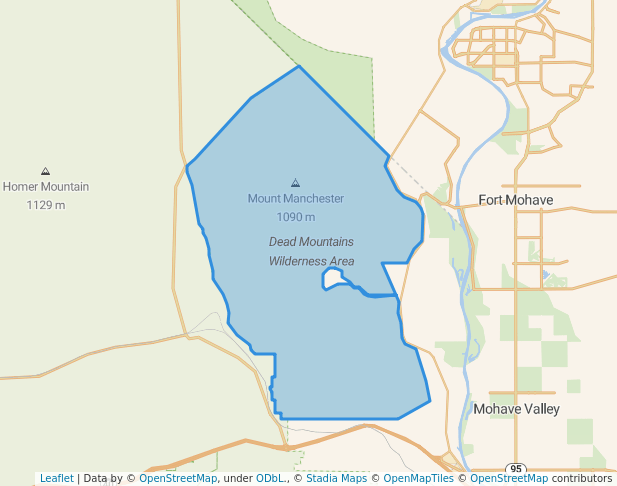walking in Dead Mountains Wilderness Area map in Needles