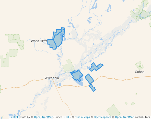 walking in Paroo-Darling National Park map in White Cliffs