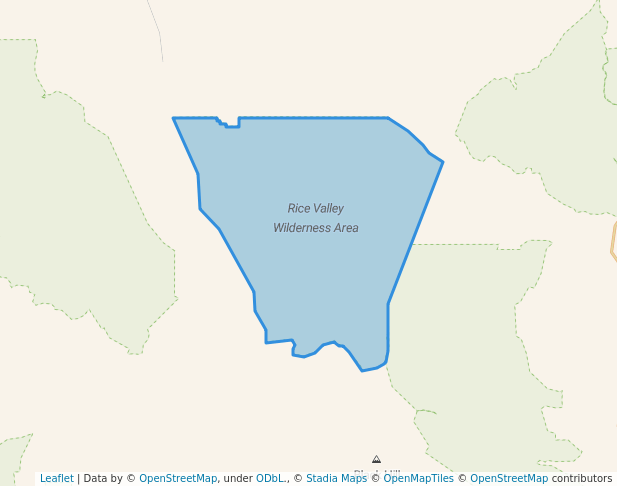 walking in Rice Valley Wilderness Area map in Styx