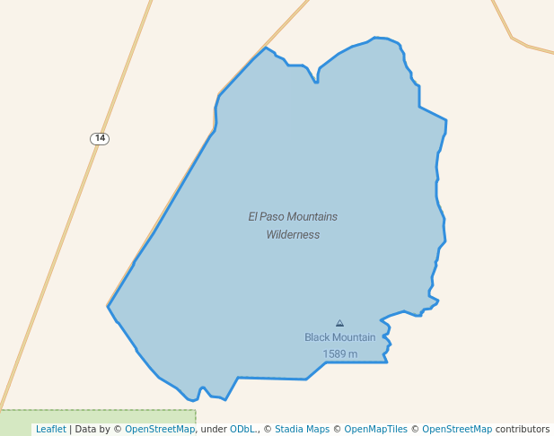 walking in El Paso Mountains Wilderness map in Armistead