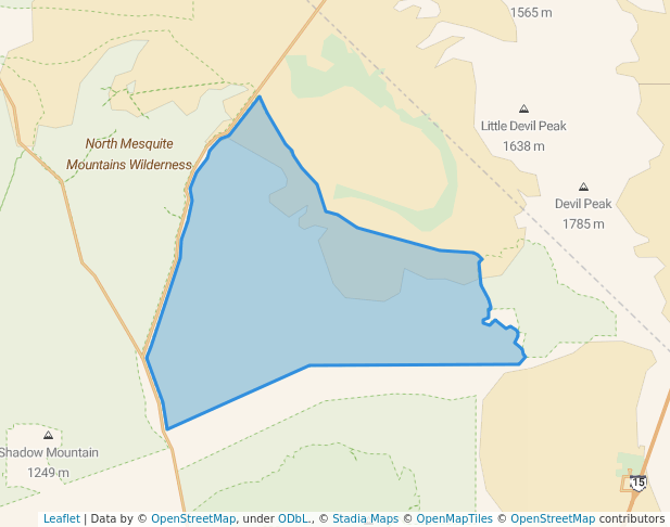 walking in Mesquite Wilderness map in Jean