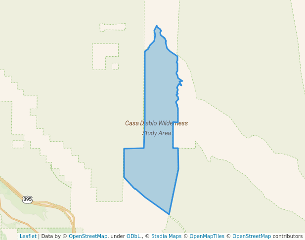 walking in Casa Diablo Wilderness Study Area map in Bishop