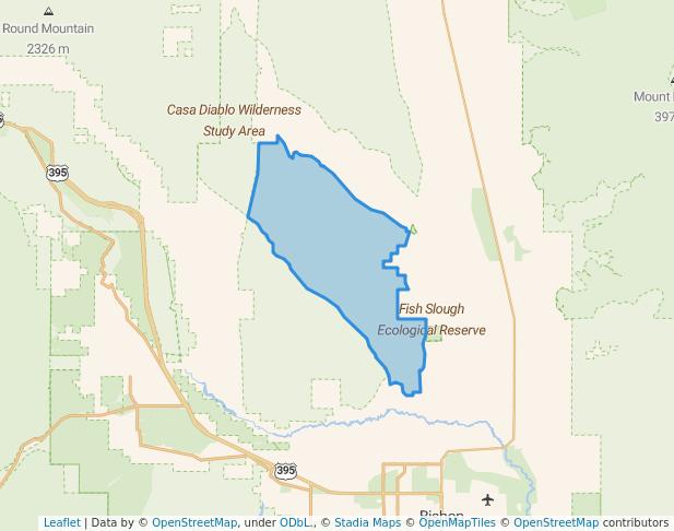 walking in Fish Slough Wilderness Study Area map in Bishop