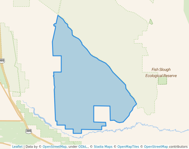 walking in Volcanic Tablelands Wilderness Study Area map in Bishop