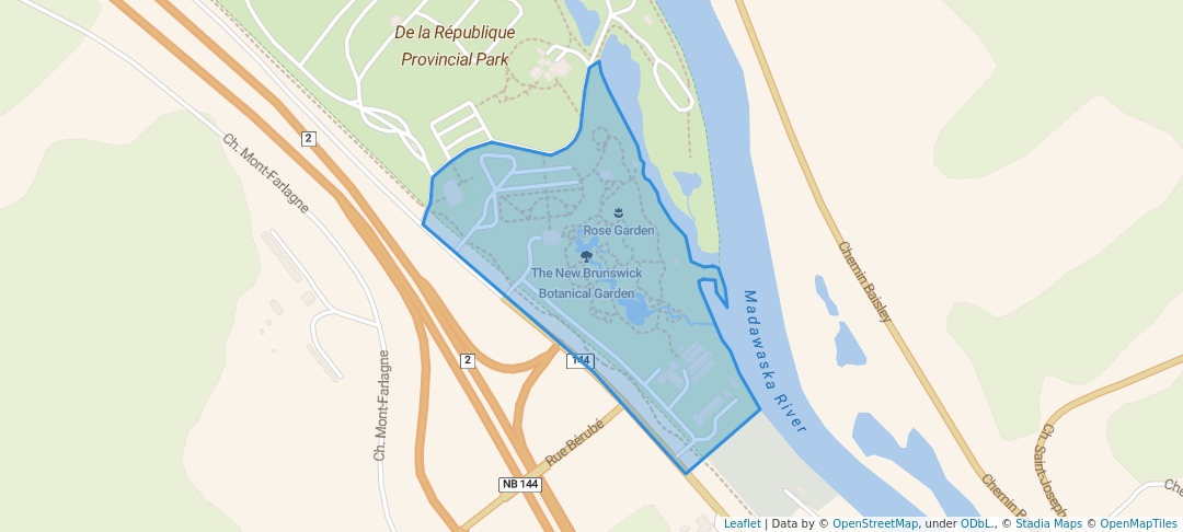 walking in The New Brunswick Botanical Garden map in Edmundston