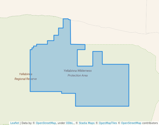 walking in Yellabinna Wilderness Protection Area map in Yellabinna