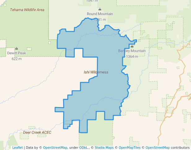 walking in Ishi Wilderness map in Pape Place