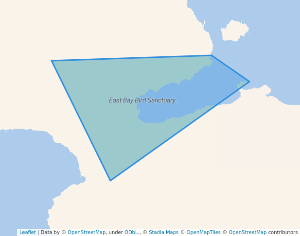 walking in East Bay Bird Sanctuary map in Coral Harbour