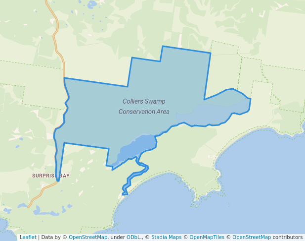 walking in Colliers Swamp Conservation Area map in Currie