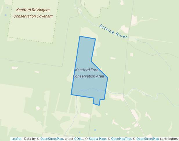 walking in Kentford Forest Conservation Area map in Currie
