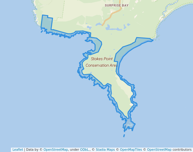 walking in Stokes Point Conservation Area map in Currie