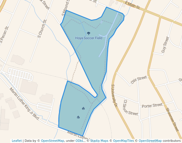 walking in Hoya Park map in Nacogdoches