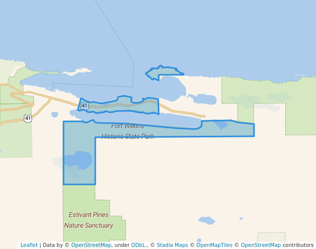 walking in Fort Wilkins Historic State Park map in Eagle River