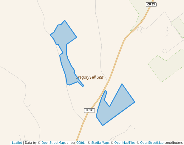 walking in Gregory Hill Unit map in Bloomville