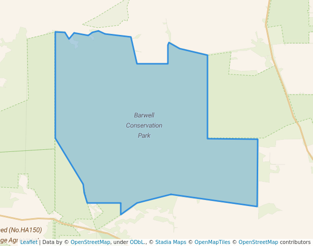 walking in Barwell Conservation Park map in Palkagee
