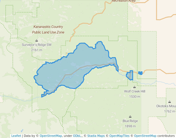 walking in Sheep River Provincial Park map in Millarville