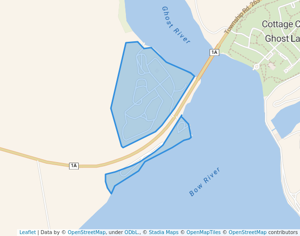 walking in Ghost Reservoir Provincial Recreation Area map in Morley