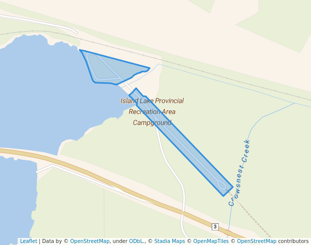 walking in Island Lake Provincial Recreation Area map in Hazell