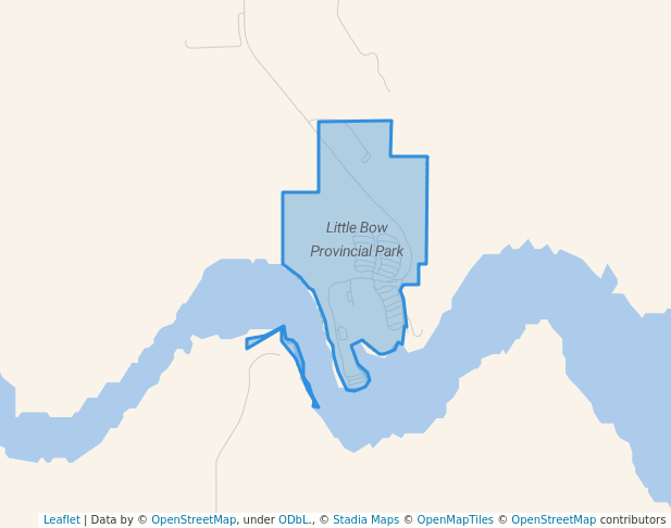 walking in Little Bow Provincial Park map in Champion