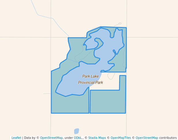 walking in Park Lake Provincial Park map in Diamond City