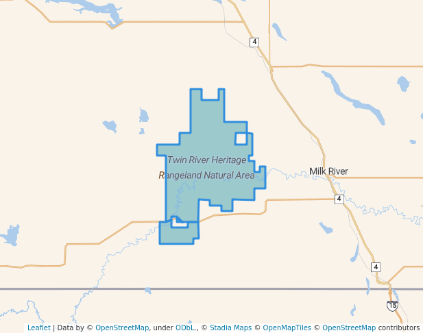 walking in Twin River Heritage Rangeland Natural Area map in Warner