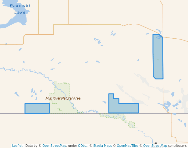 walking in Onefour Heritage Rangeland Natural Area map in Onefour