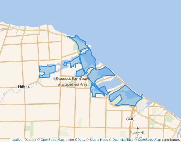 walking in Braddock Bay Wildlife Management Area map in Rochester