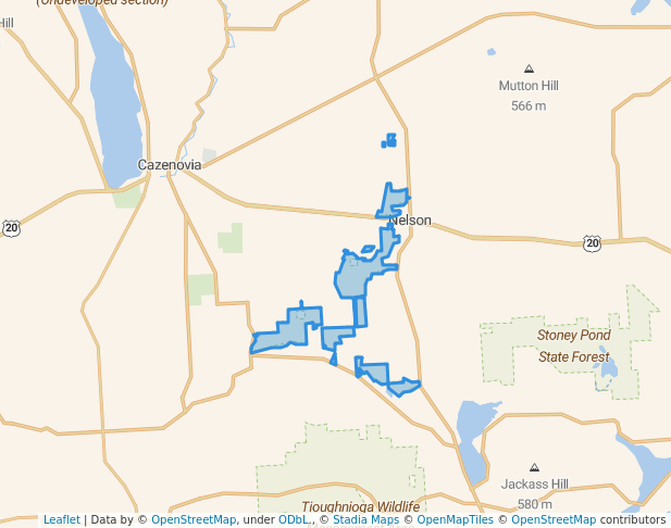 walking in Nelson Swamp Unique Area map in Cazenovia