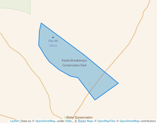 walking in Kanku-Breakaways Conservation Park map in Coober Pedy