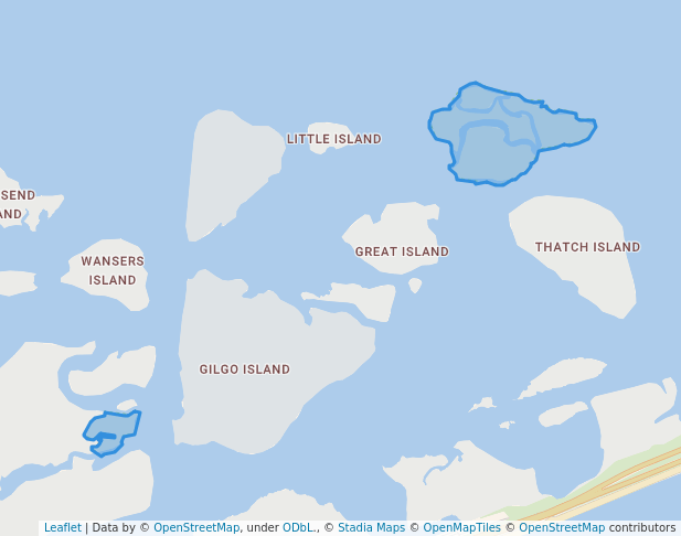 walking in Babylon Marsh-Elder And Petteanger Island Tidal Wetland Area map in Gilgo Beach