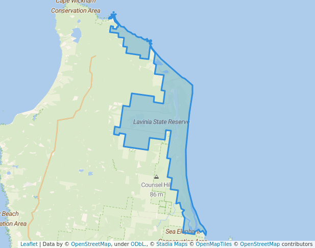 walking in Lavinia State Reserve map in Currie