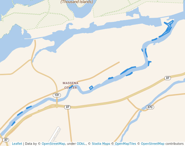 walking in Indian Meadows Forest Preserve Detached Parcel map in Massena