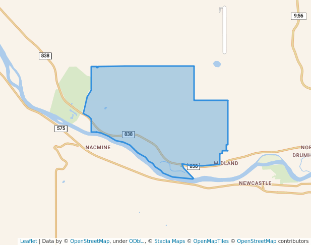 walking in Midland Provincial Park map in Drumheller