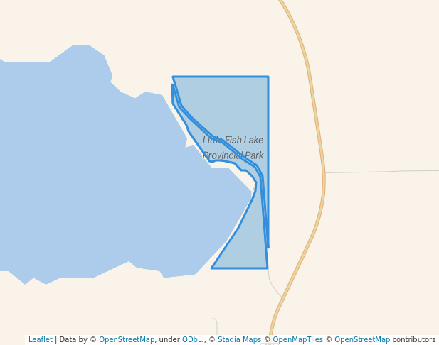 walking in Little Fish Lake Provincial Park map in Dorothy