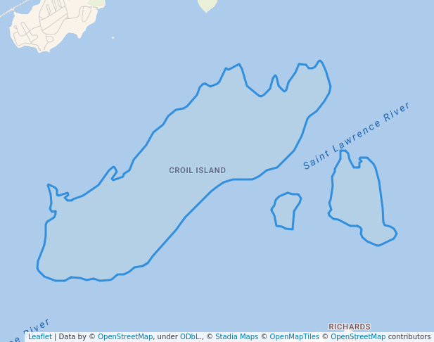 walking in Croil Island State Park map in Massena
