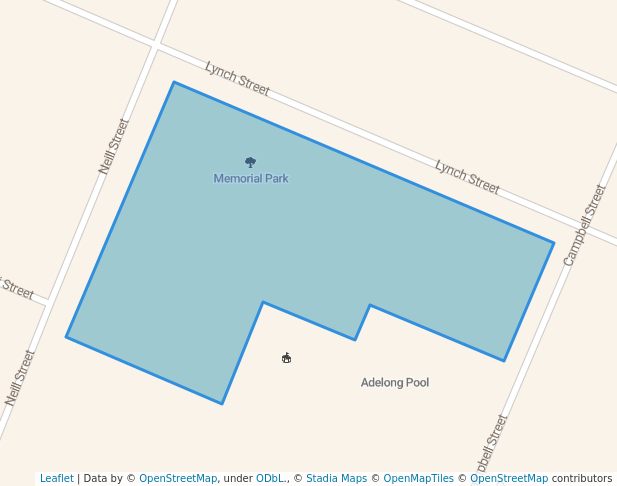 walking in Memorial Park map in Darlow