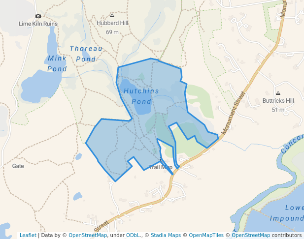walking in Punkatasset Preserve map in Concord