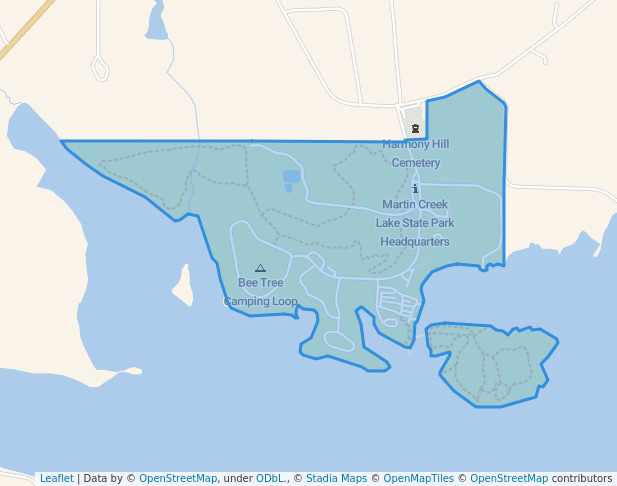 walking in Martin Creek Lake State Park map in Tatum