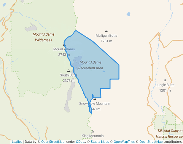 Mount Adams Recreation Area in undefined | Map and Routes