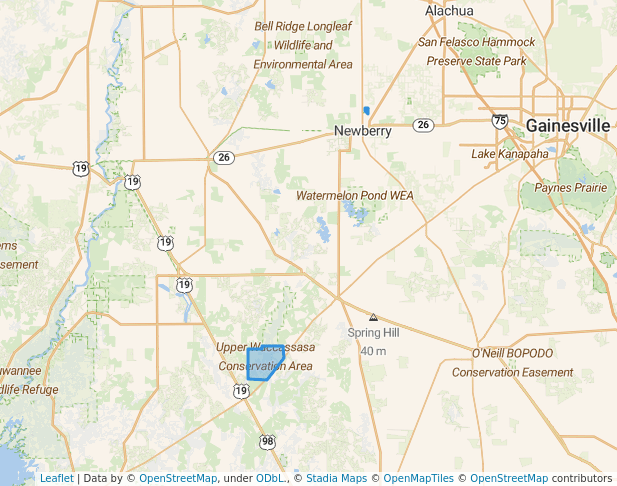 walking in Upper Waccassasa Conservation Area map in Chiefland