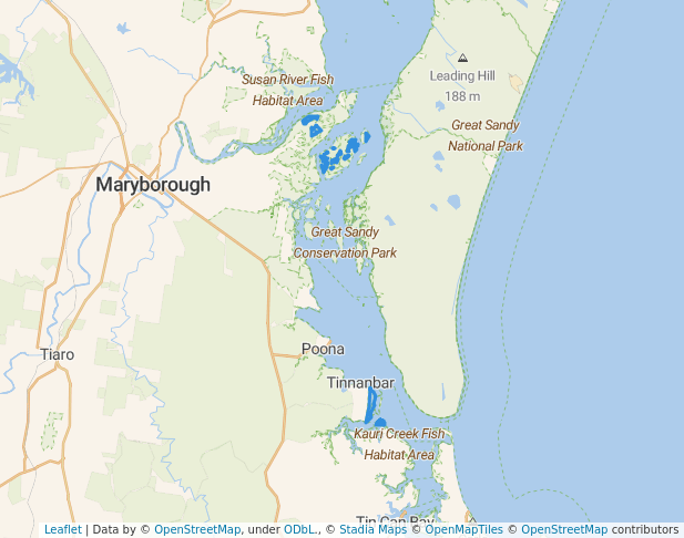 walking in Great Sandy Conservation Park map in Boonooroo Plains