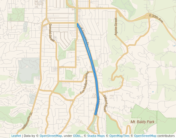 walking in Amazon Parkway map in Eugene