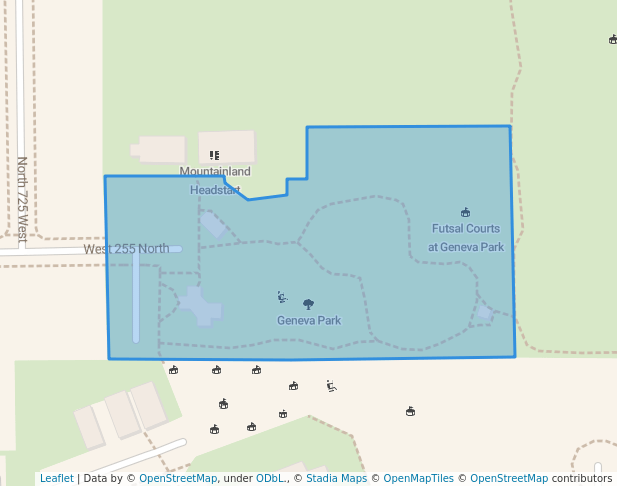 walking in Geneva Park map in Orem