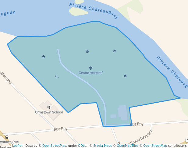 walking in Centre récréatif map in Ormstown
