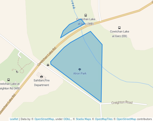 walking in Alron Park map in Duncan